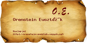 Orenstein Euszták névjegykártya